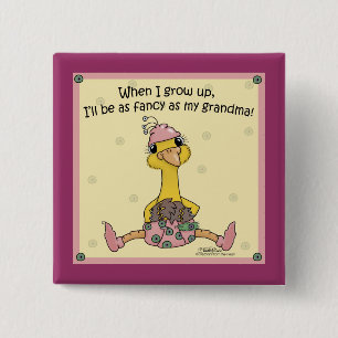 Chapa Cuadrada Baby Peahen Fancy como abuela