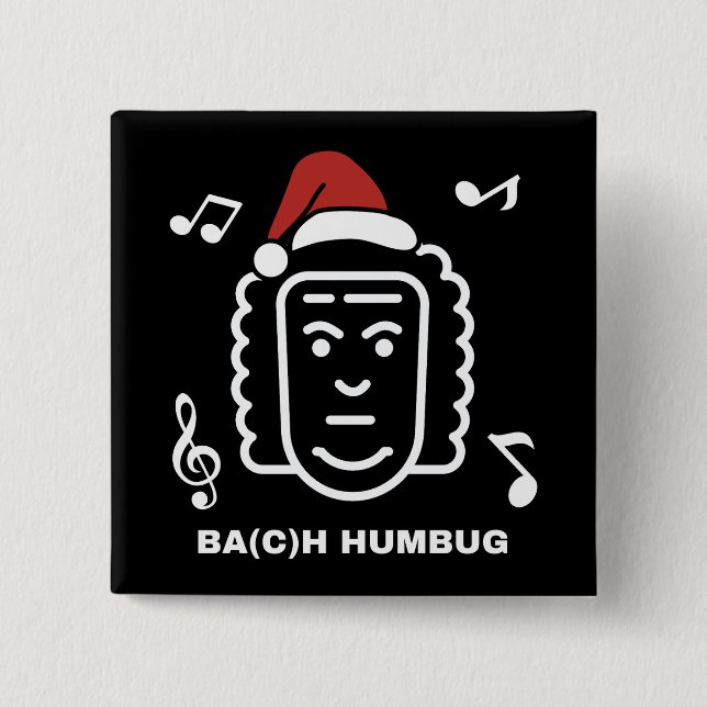 Chapa Cuadrada BACH Funny Classical Music Composer Christmas Pun (Anverso)