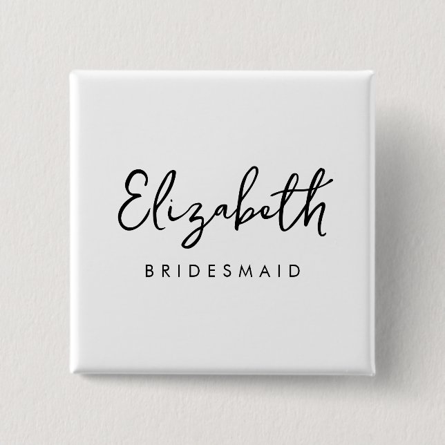 Chapa Cuadrada Bachelore Bridesmaid Regalos de plantilla de mujer (Anverso)