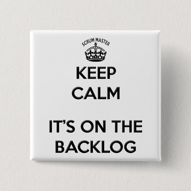 Chapa Cuadrada Backlog de Scrum Master (Anverso)