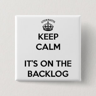 Chapa Cuadrada Backlog de Scrum Master