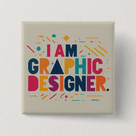 Chapa Cuadrada Badge de diseñador gráfico (2" x 2")