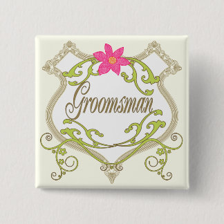 Chapa Cuadrada Badges Boda Groomsman