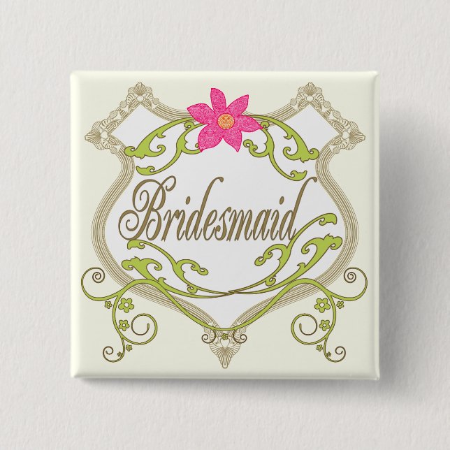 Chapa Cuadrada Badges Boda Groomsman (Anverso)