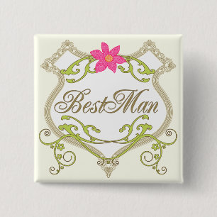 Chapa Cuadrada Badges de Boda de BestMan
