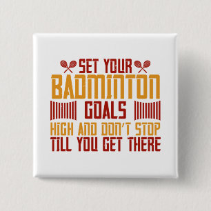 Chapa Cuadrada Badminton - Establece tus goles de Badminton en al