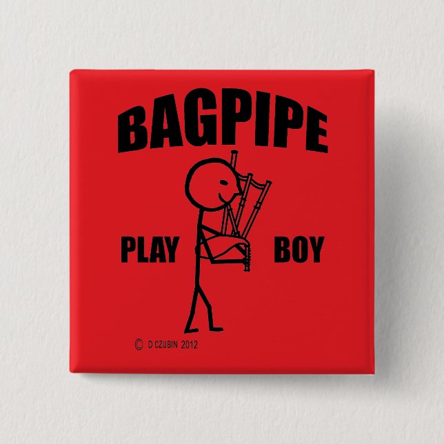 Chapa Cuadrada Bagpipe Play Boy (Anverso)
