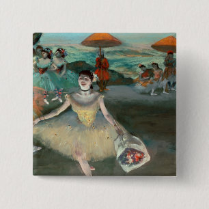Chapa Cuadrada Bailarín de Edgar Degas el   con el ramo,