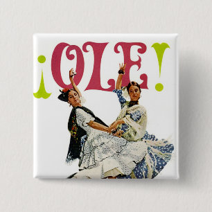 Chapa Cuadrada Bailarinas de flamenco españolas retro vintage ¡Ol