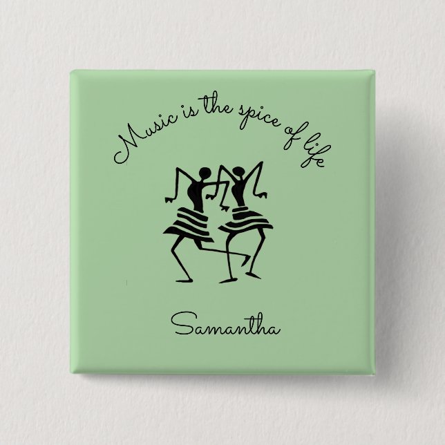 Chapa Cuadrada bailarinas inspiradoras de celebración de siluetas (Anverso)