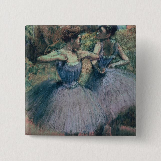 Chapa Cuadrada Bailarines de Edgar Degas el | en violeta (Anverso)