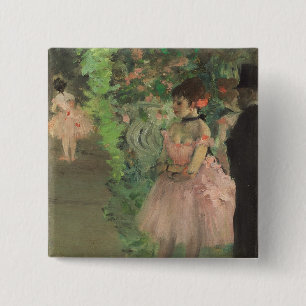 Chapa Cuadrada Bailarines de Edgar Degas el   entre bastidores,