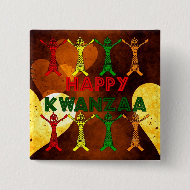 Chapa Cuadrada Bailarines de Kwanzaa (Anverso)