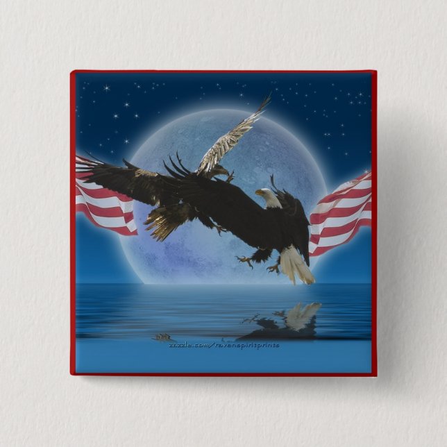 Chapa Cuadrada BALD EAGLE y US FLAG Patriot Series (Anverso)