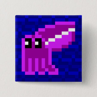 Chapa Cuadrada Balde Lola de la sepia la insignia rosada de las