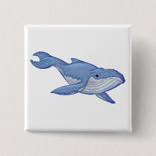 Chapa Cuadrada Ballena azul juguetona