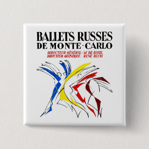 Chapa Cuadrada Ballet Rusos - Arte abstracto del amante del baila