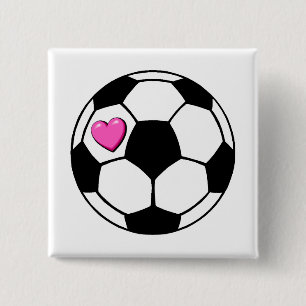 Chapa Cuadrada Balón de fútbol (Pnk Hrt)