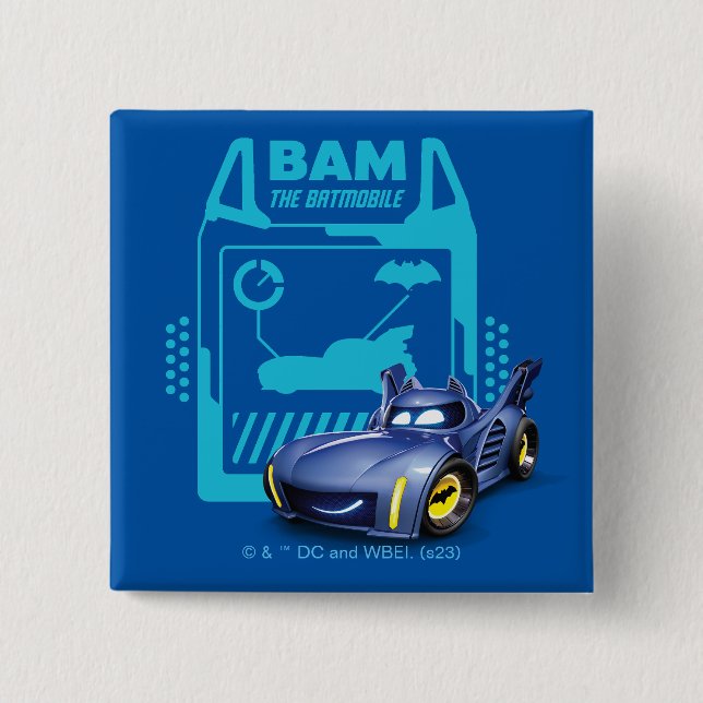 Chapa Cuadrada Bam BatUCI™ - El Batmobile (Anverso)