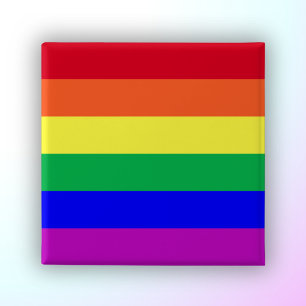 Chapa Cuadrada Bandera arcoíris LGBTQ+ Bandera de orgullo gay Ray
