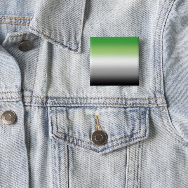 Chapa Cuadrada Bandera Aromántica Gradiente - Orgullo Aromántico  (In situ)