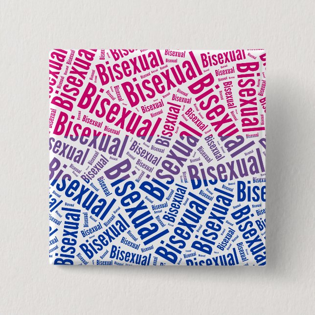 CHAPA CUADRADA BANDERA BISEXUAL DEL MODELO DE LA PALABRA - .PNG (Anverso)