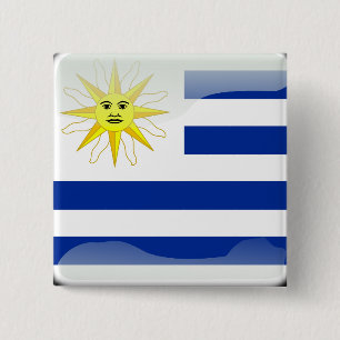 Chapa Cuadrada Bandera brillante de Uruguay