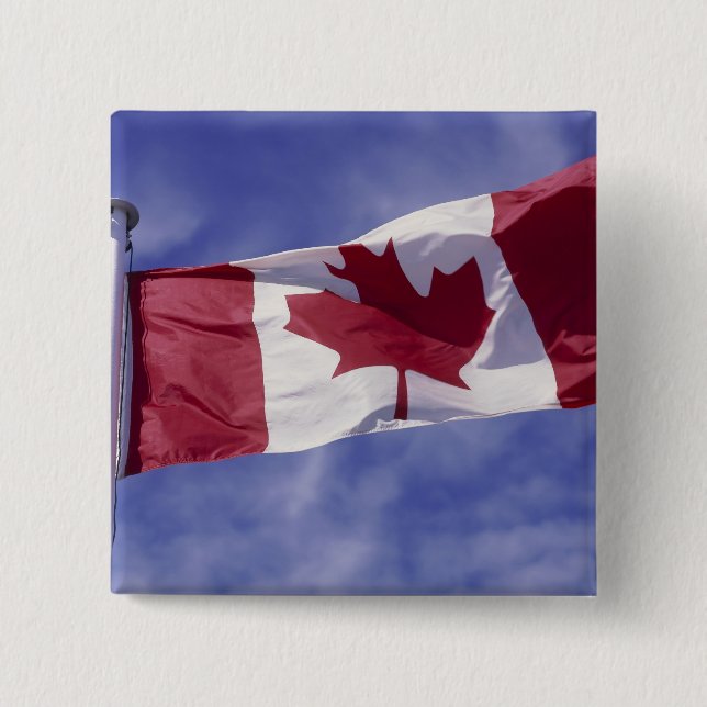 Chapa Cuadrada Bandera canadiense (Anverso)