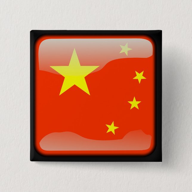 Chapa Cuadrada Bandera china pulida (Anverso)
