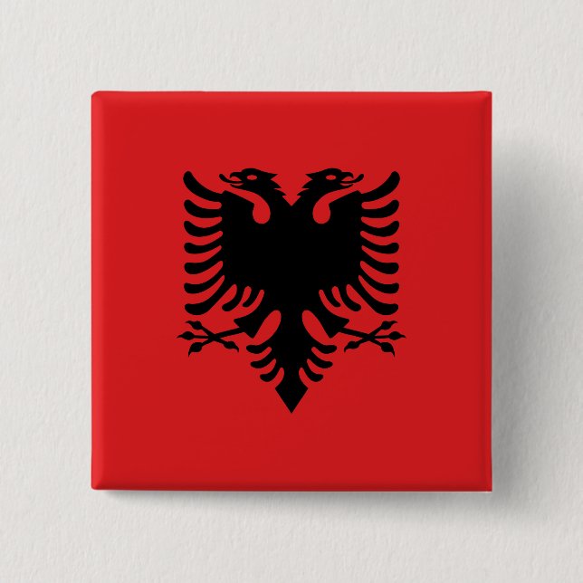 Chapa Cuadrada Bandera de Albania (Anverso)