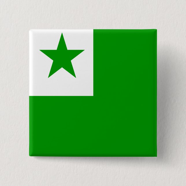 Chapa Cuadrada Bandera de alta calidad del esperanto (Anverso)