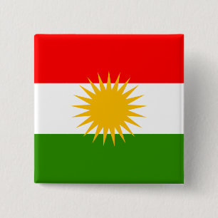 Chapa Cuadrada Bandera de alta calidad del Kurdistan