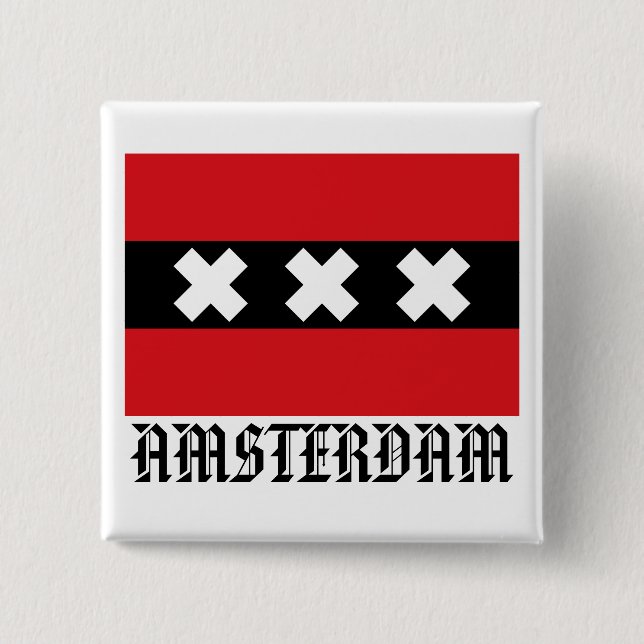 Chapa Cuadrada Bandera de Amsterdam (Anverso)