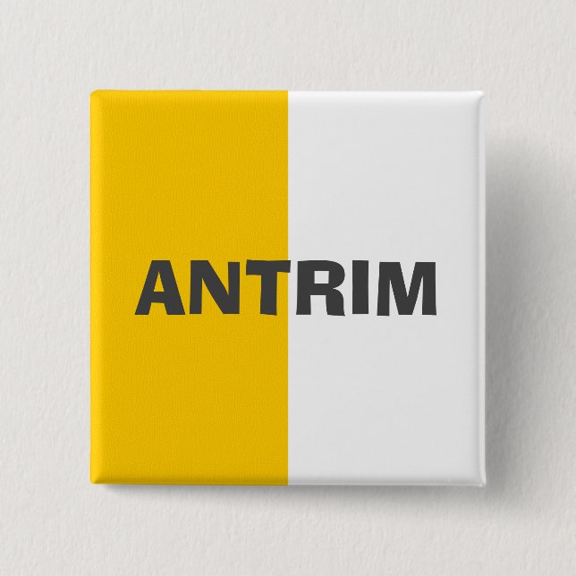 Chapa Cuadrada Bandera de Antrim del Condado (Anverso)