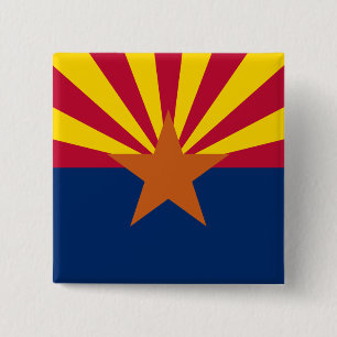 Chapa Cuadrada Bandera de Arizona: Estrella Sol Poniente, El Esta