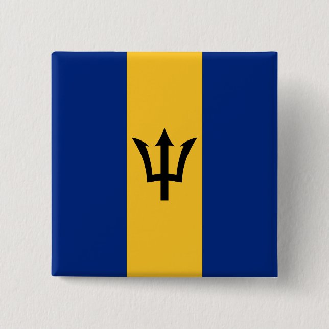 Chapa Cuadrada Bandera de Barbados (Barbados) (Bajan) (Anverso)