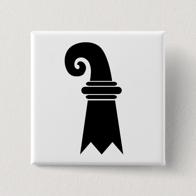 Chapa Cuadrada Bandera de Basilea, Suiza (Anverso)