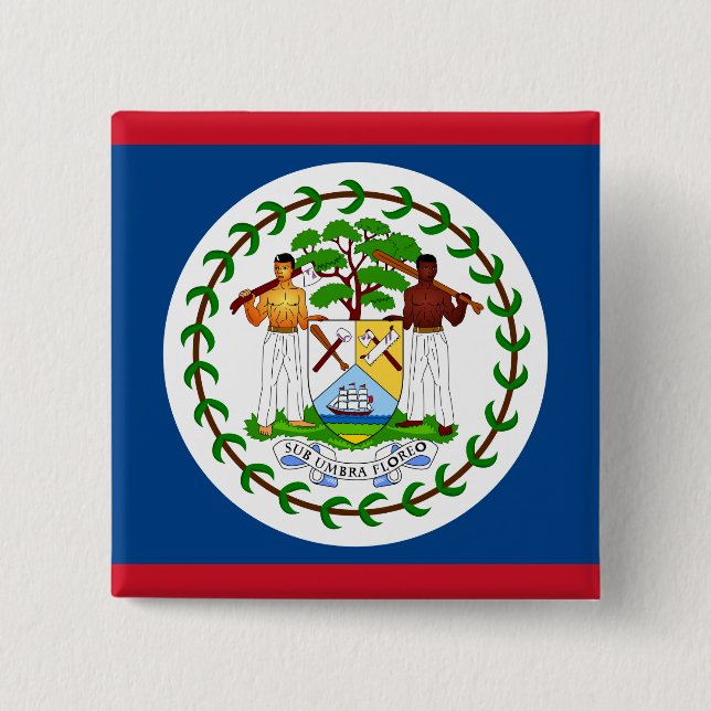 Chapa Cuadrada Bandera de Belice (Anverso)