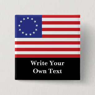 Chapa Cuadrada Bandera de Betsy Ross 13-Star los E.E.U.U. -