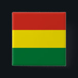 Chapa Cuadrada Bandera de Bolivia (Bolivia)<br><div class="desc">Productos de bandera mundial de personalizable - Por favor,  no dude en añadir su propio texto.</div>