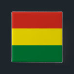 Chapa Cuadrada Bandera de Bolivia (Bolivia)<br><div class="desc">Productos de bandera mundial de personalizable - Por favor,  no dude en añadir su propio texto.</div>