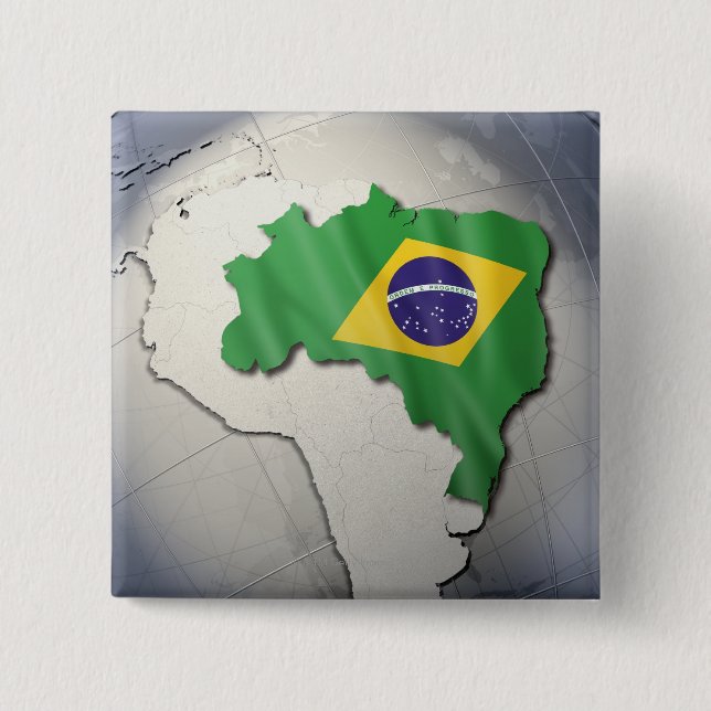 Chapa Cuadrada Bandera de Brasil (Anverso)