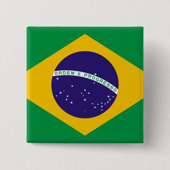 Chapa Cuadrada Bandera de Brasil (Anverso)