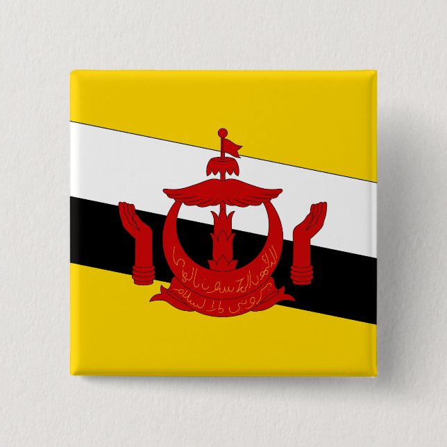 Chapa Cuadrada Bandera de Brunéi (Anverso)