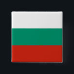 Chapa Cuadrada Bandera de Bulgaria<br><div class="desc">Productos de bandera mundial de personalizable - Por favor,  no dude en añadir su propio texto.</div>