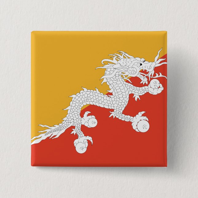Chapa Cuadrada Bandera de Bután (Anverso)