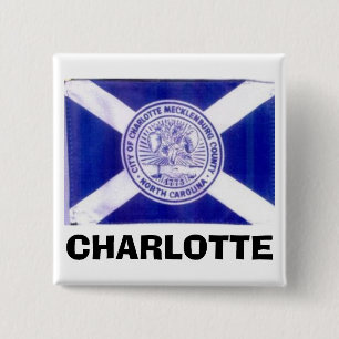 Chapa Cuadrada Bandera de Charlotte Carolina del Norte