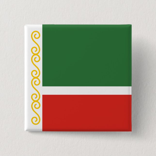 Chapa Cuadrada Bandera de Chechenia (Anverso)