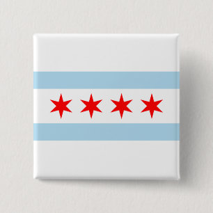 Chapa Cuadrada Bandera de Chicago (Illinois)