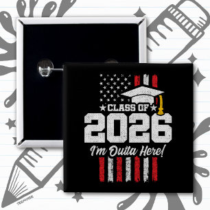 Chapa Cuadrada Bandera de cita divertida de graduación de la clas